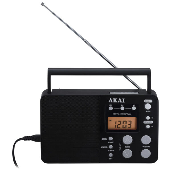 Radio portabil AKAI APR-200, Ceas desteptator, AM/FM, Negru - Cod produs: 151390
