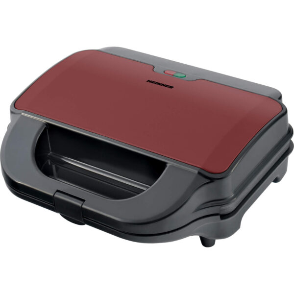 Sandwich-maker Heinner Crispy Morning SM-2H900BKS, 900 W, Rosu/Negru - Cod produs: 136873