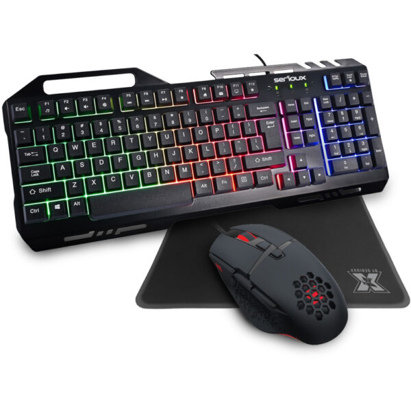 Kit Gaming Serioux Tobis 3 in 1, Tastatura, Mouse, Mousepad - Cod produs: 149602
