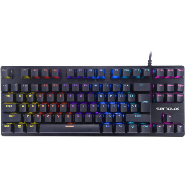 Tastatura mecanica gaming TKL Serioux SRXMK-FREYA, Iluminata, Switch Outemu Blue, Negru - Cod produs: 149599