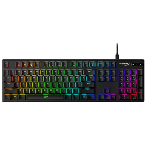 Tastatura gaming mecanica HyperX Alloy Origins, switch HX-Aqua, RGB, Negru - Cod produs: 151098