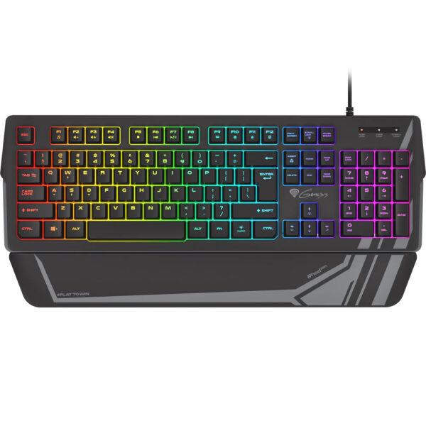 Tastatura gaming Genesis Rhod 350 RGB, Iluminare RGB, USB, cu fir, Layout US, Negru - Cod produs: 149507