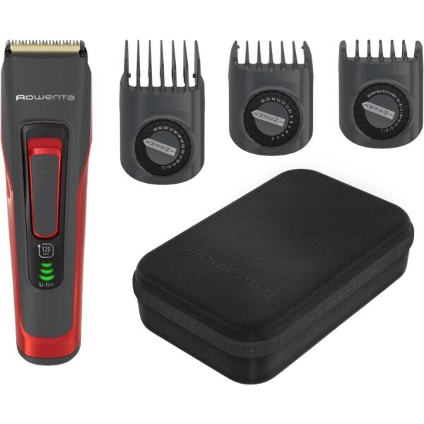 Aparat de tuns parul si barba Rowenta Advancer TN5221F4, Acumulator, 0.5-30 mm, 45 trepte, Negru/Rosu - Cod produs: 146571