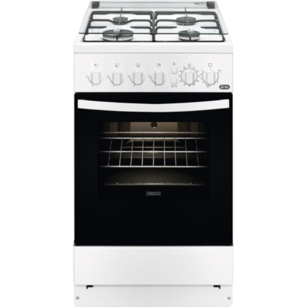 Aragaz Zanussi ZCG512H1WA, Gaz, 4 Arzatoare, Grill, Rotisor, Alb, Clasa A - Cod produs: 148328