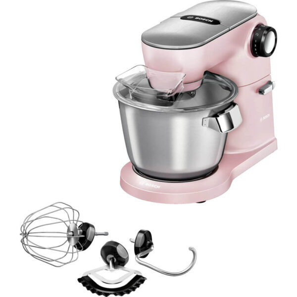 Robot de bucatarie Bosch OptiMUM MUM9A66N00, 1600 W, Bol 5.5 L, 8500 rpm, 7 viteze + Impuls, Mixare Planetara 3D, Senzor Smart Dough, Set de patiserie, Roz - Cod produs: 150863