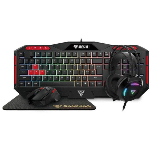 Kit gaming 4 in 1 Gamdias Poseidon M2, iluminare RGB, Negru - Cod produs: 144246