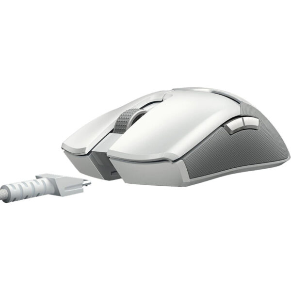 Mouse gaming Razer Viper Ultimate + Charging Dock, 20000 DPI, Razer Chroma RGB, Senzor Optic, Mercury White - Cod produs: 151124