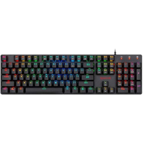 Tastatura gaming mecanica Redragon Shrapnel, Switch-uri rosii, Iluminare RGB, Negru - Cod produs: 139936