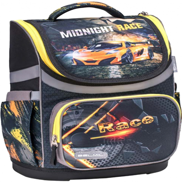 Ghiozdan neechipat Mini, dimensiune 36x26x16 cm, motiv Midnight Race 2 - Cod produs: 153624