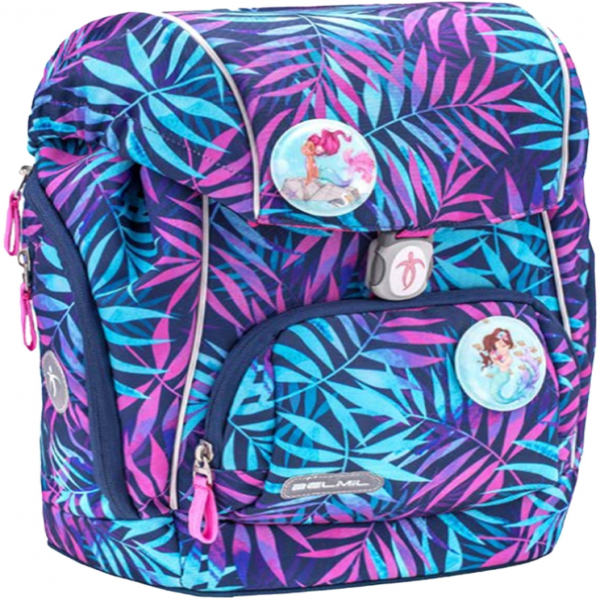 Ghiozdan neechipat Comfy, dimensiune 33 x 27 x 18 cm, motiv Colorful Tropical 2 - Cod produs: 153659