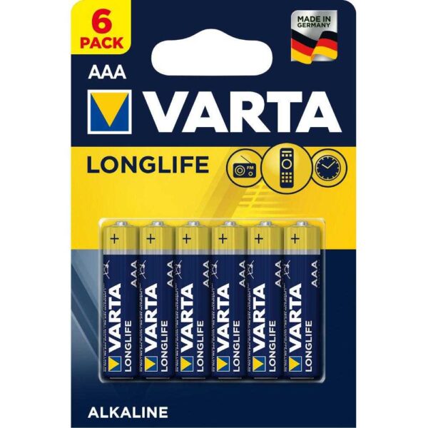 Baterie Varta Longlife AAA, alcaline, 6 buc - Cod produs: 64232