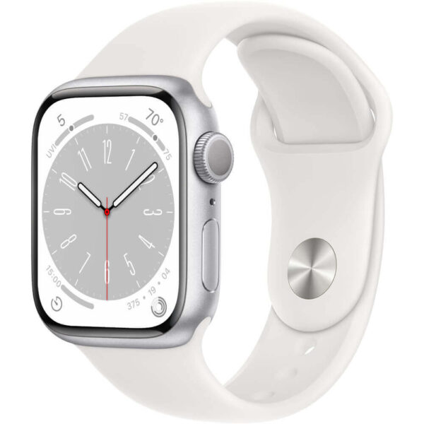 Apple Watch Series 8 GPS, 41mm, Silver Aluminium Case, White Sport Band - Cod produs: 153982