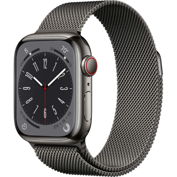 Apple Watch Series 8 GPS + Cellular, 41mm, Graphite Stainless Steel Case, Graphite Milanese Loop - Cod produs: 153972