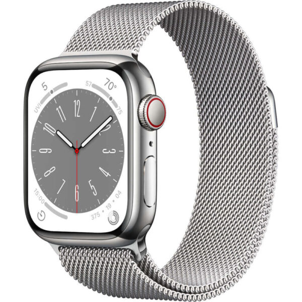 Apple Watch Series 8 GPS + Cellular, 41mm, Silver Stainless Steel Case, Silver Milanese Loop - Cod produs: 153968