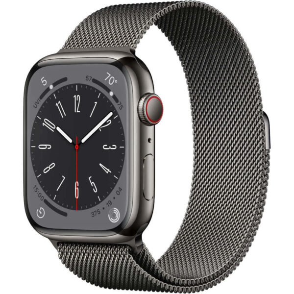 Apple Watch Series 8 GPS + Cellular, 45mm, Graphite Stainless Steel Case, Graphite Milanese Loop - Cod produs: 153978