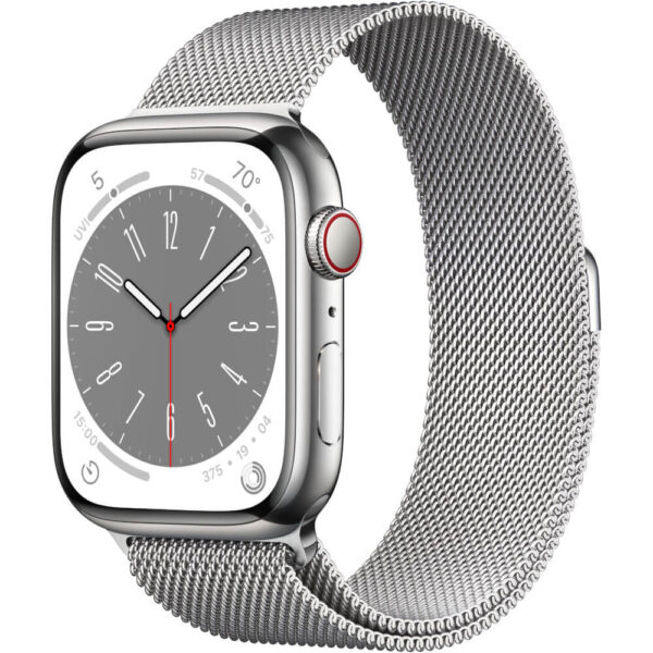 Apple Watch Series 8 GPS + Cellular, 45mm, Silver Stainless Steel Case, Silver Milanese Loop - Cod produs: 153974