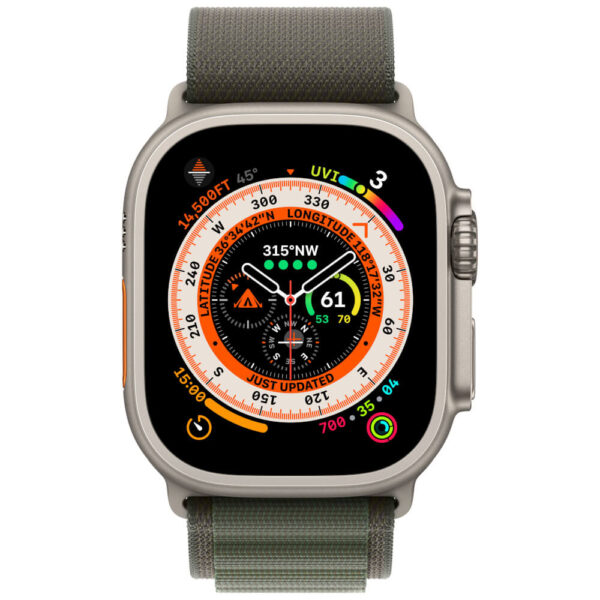 Apple Watch Ultra, GPS, Cellular, 49mm, Titanium Case, Green Alpine Loop, Small - Cod produs: 154002