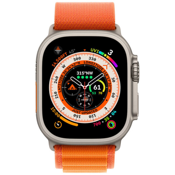 Apple Watch Ultra, GPS, Cellular, 49mm, Titanium Case, Orange Alpine Loop, Small - Cod produs: 154001