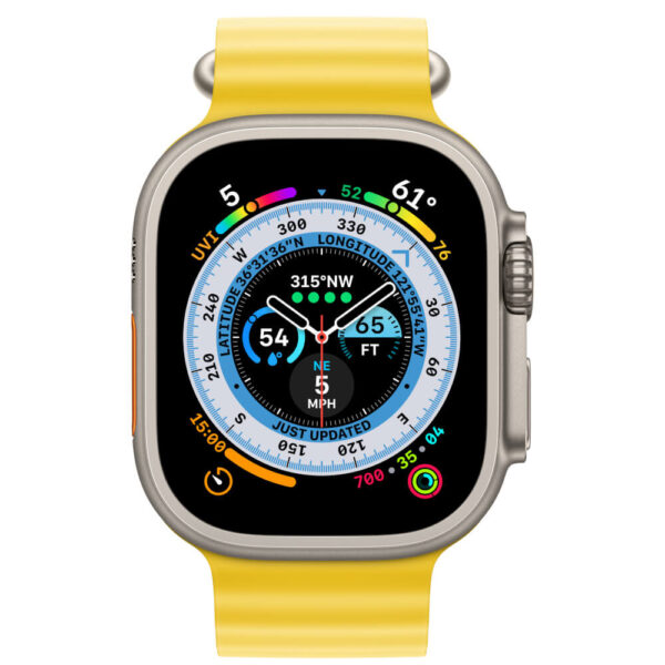 Apple Watch Ultra, GPS, Cellular, 49mm, Titanium Case, Yellow Ocean Band - Cod produs: 154000