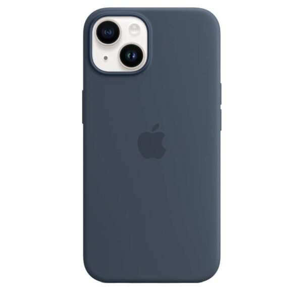 Husa de protectie Apple Silicone Case with MagSafe pentru iPhone 14, Storm Blue - Cod produs: 154129