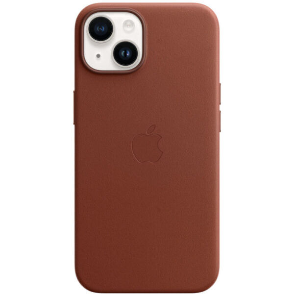 Husa de protectie Apple Leather Case with MagSafe pentru iPhone 14, Umber - Cod produs: 154076