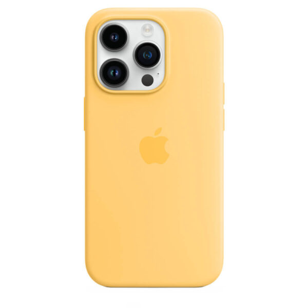 Husa de protectie Apple Silicone Case with MagSafe pentru iPhone 14 Pro, Sunglow - Cod produs: 154123