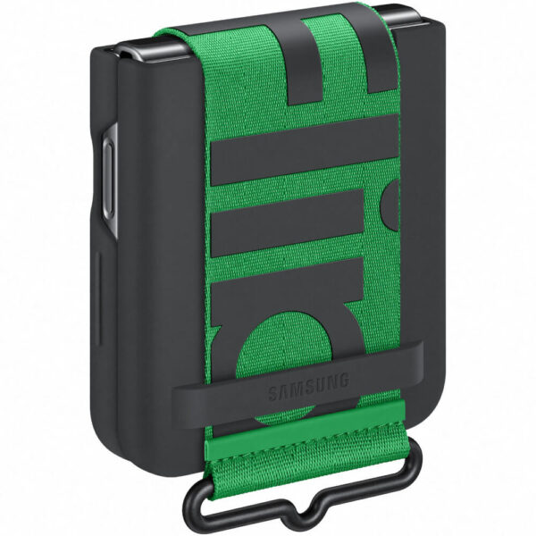 Husa de protectie Samsung Silicone Cover with Strap pentru Galaxy Z Flip4, Negru - Cod produs: 153344