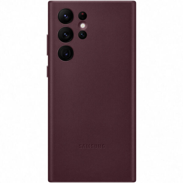 Husa de protectie Samsung Leather Cover pentru Galaxy S22 Ultra, Burgundy - Cod produs: 150725