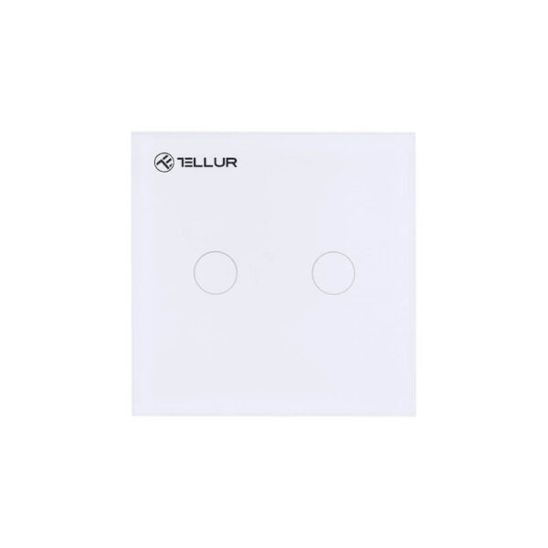 Intrerupator smart dublu Tellur TLL331051, Touch, Wireless, 1800 W, 10 A, Alb - Cod produs: 154319