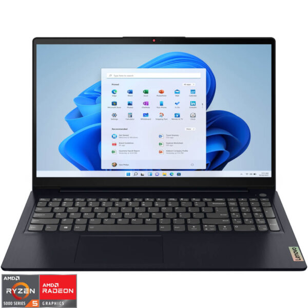 Laptop Lenovo IdeaPad 3 15ALC6, 15.6?, Full HD, AMD Ryzen 5 5500U, 8GB RAM, 512GB SSD, AMD Radeon Graphics, Windows 11 Home, Abyss Blue - Cod produs: 153220