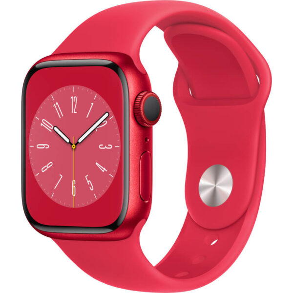 Apple Watch Series 8 GPS + Cellular, 41mm, (PRODUCT)RED Aluminium Case, (PRODUCT)RED Sport Band - Cod produs: 153961