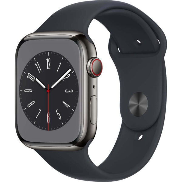 Apple Watch Series 8 GPS + Cellular, 45mm, Graphite Stainless Steel Case, Midnight Sport Band - Cod produs: 153977