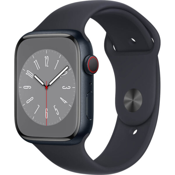 Apple Watch Series 8 GPS + Cellular, 45mm, Midnight Aluminium Case, Midnight Sport Band - Cod produs: 153963