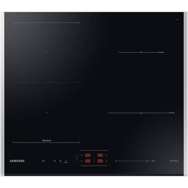 Plita incorporabila Samsung NZ64B5046JK/U2, Inductie, 4 zone de gatire, Flex Zone, SmartThings Cooking, Conectivitate Wi-Fi, 60 cm, Negru/Inox - Cod produs: 152717