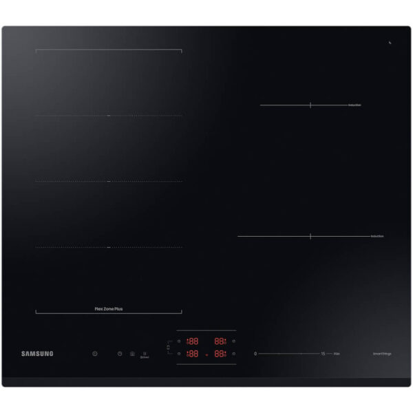 Plita incorporabila Samsung NZ64B6056GK/U2, Vitroceramica, 4 zone de gatire, Flex Zone Plus, SmartThings Cooking, Auto Connectivity, 60 cm, Negru - Cod produs: 152719