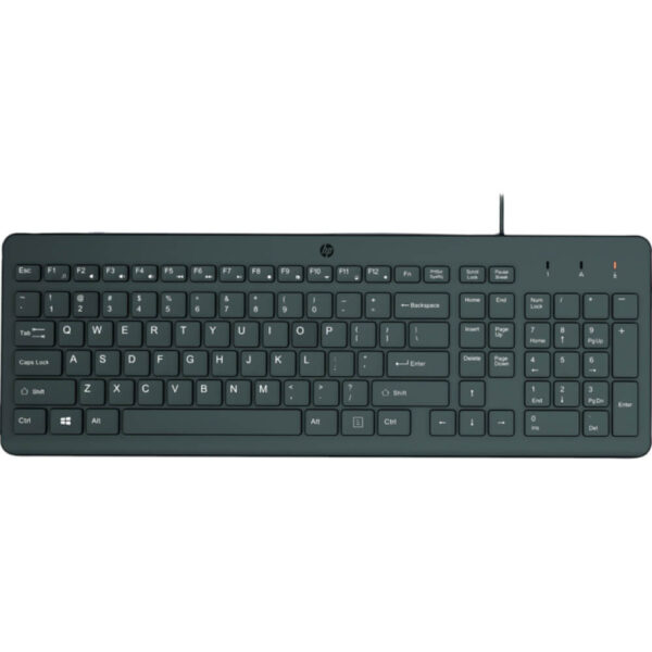 Tastatura cu fir HP 150, Cablu 1 m, USB, Negru - Cod produs: 153833