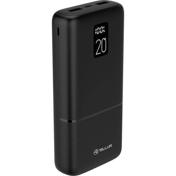 Acumulator extern Tellur Boost Pro PD202, 20000 mAh, display LCD, Negru - Cod produs: 158091