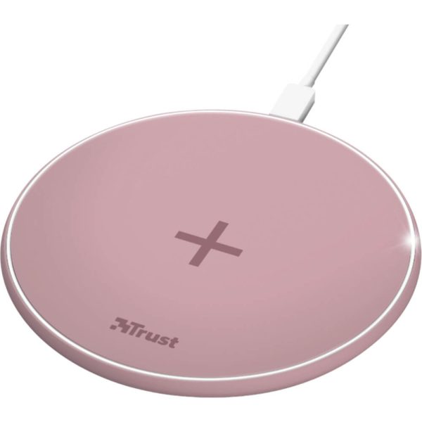 Incarcator wireless Trust Qylo, Wireless Fast Charge, Roz - Cod produs: 155972