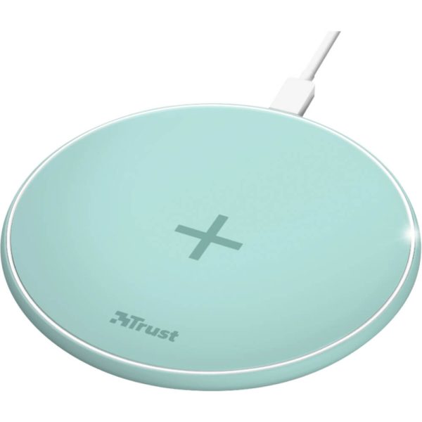 Incarcator wireless Trust Qylo, Wireless Fast Charge, Verde - Cod produs: 155971