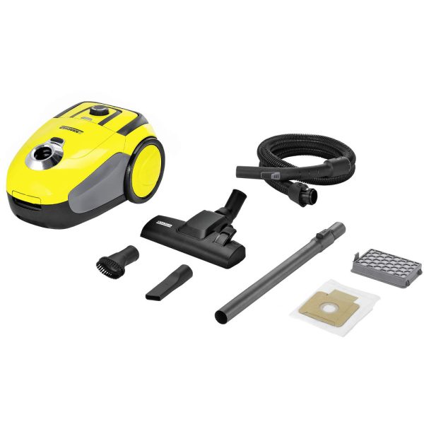 Aspirator cu sac Karcher VC 2, 2.8 L, 700 W, Filtru HEPA 12, Sac Easy-to-Use, Duza pentru podea detasabila, Tub telescopic din metal, 25.8 kWh/an - Cod produs: 122638