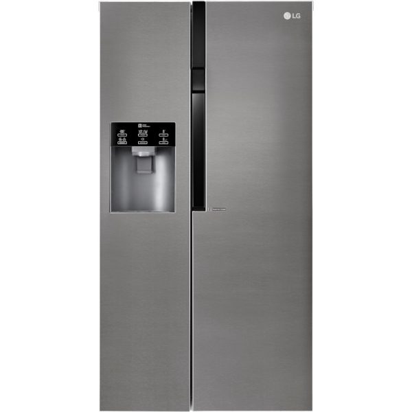 Side by Side LG GSL360ICEZ, 591 l, No Frost, Compresor Linear Inverter, Sistem SpacePlus Ice, SmartDiagnosis, Clasa F (clasificare energetica veche Clasa A++), H 179 cm, Argintiu - Cod produs: 136432