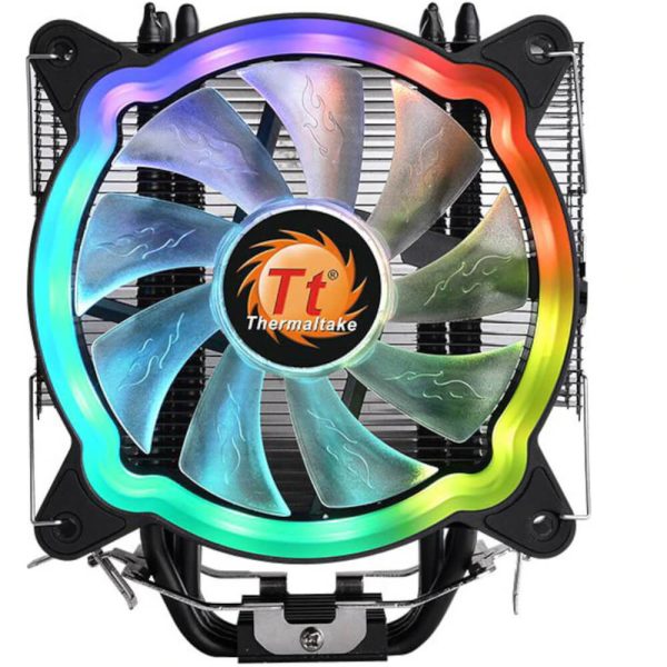 Cooler procesor Thermaltake UX200, 12 V, Putere 130 W, Nivel zgomot 26.33 dB, Presiune aer 1.18 mm-H2O, Flux aer 43.34 CFM, Iluminare aRGB, Compatibil Intel /AMD, Negru - Cod produs: 148560