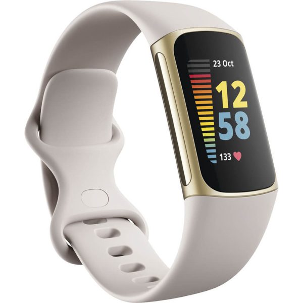 Smartband fitness Fitbit Charge 5, Lunar White/Soft Gold Stainless Steel - Cod produs: 148874