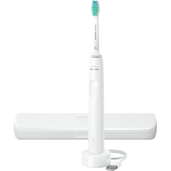 Periuta de dinti sonica electrica Philips Sonicare Seria 3100 HX3673/13, 31000 miscari/minut, 1 mod de curatare si periere, Senzor presiune, Toc transport, Alb - Cod produs: 150545