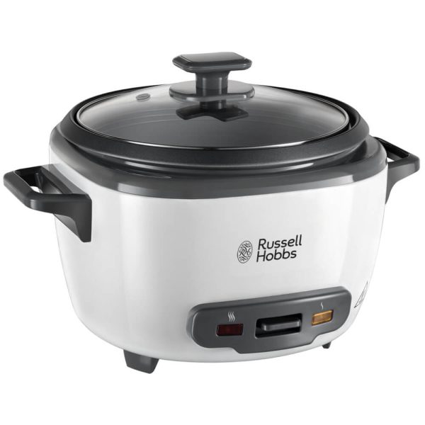 Aparat de gatit orez Russell Hobbs 27040-56, 500 W, 3.3 L, Functie automata de mentinere la cald, Bol antiaderent si capac de sticla, Gri - Cod produs: 151506