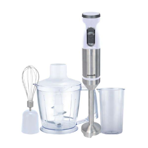 Blender de mana profesional, Hausberg HB-7700AB, 4 in 1, Cana 1000ml, Tel, Tocator, putere 1000 w, Alb - Cod produs: 155462