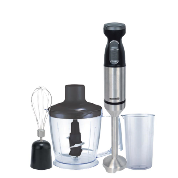 Blender de mana profesional, Hausberg HB-7700NG, 4 in 1, Cana 1000ml, Tel, Tocator, putere 1000 w, Negru - Cod produs: 155463