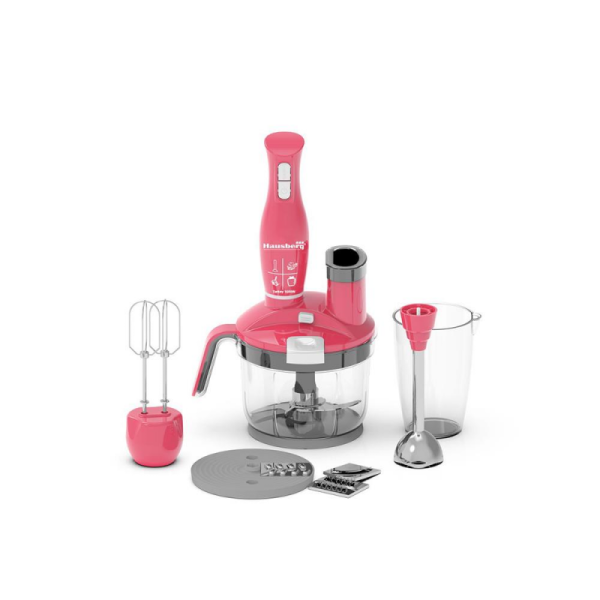 Blender 4 in 1 Hausberg HB-7710RZ, capacitate bol 1.5 l, 1500 W, functie turbo, Roz - Cod produs: 155476