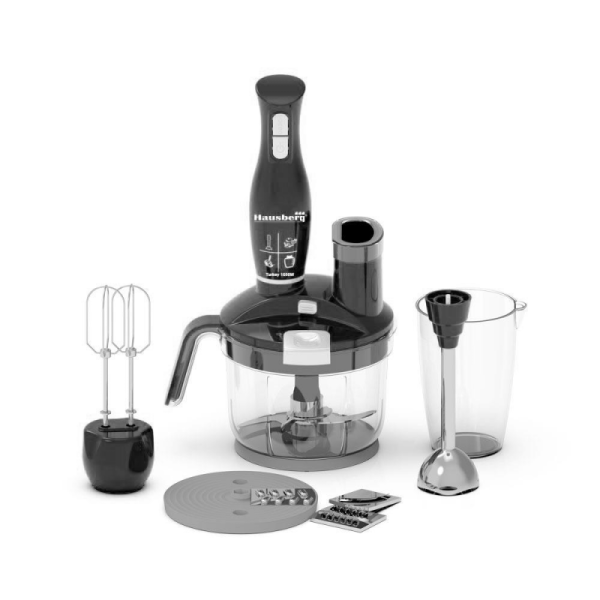 Blender 4 in 1 Hausberg HB-7710NG, capacitate bol 1.5 l, 1500 W, functie turbo, Negru - Cod produs: 155478