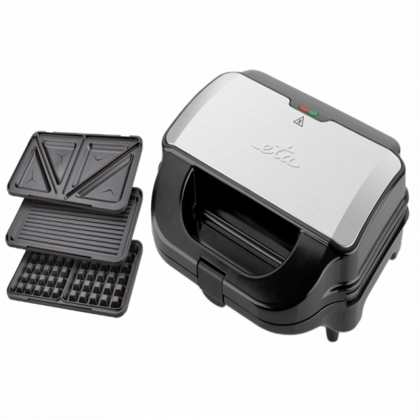 Sandwich-maker 3 in 1 ETA Sorento Trio 1151, 900 W, otel inoxidabil si plastic, 3 tipuri de placi detasabile - Cod produs: 156763